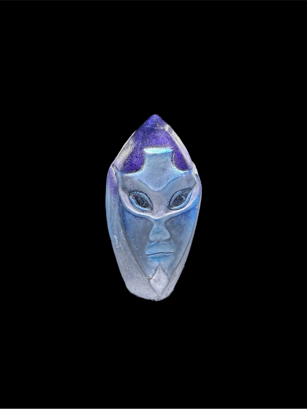 Vintage Swedish Thalia - Mats Jonasson Studios Miniature Blue Mask Sculpture